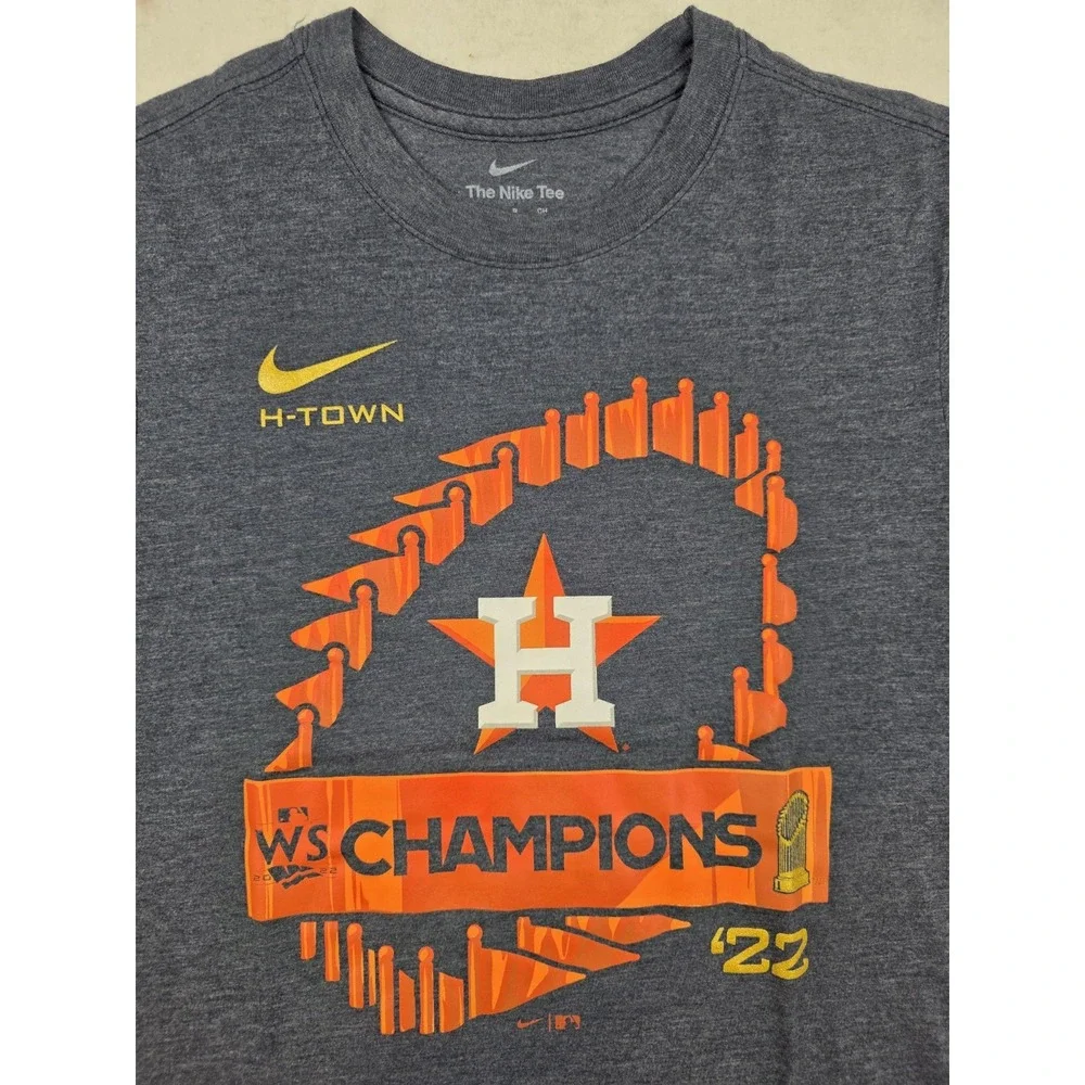 Nike Houston Astros 2022 World Series Champions H-Town Shirt Blue Size‎ Size